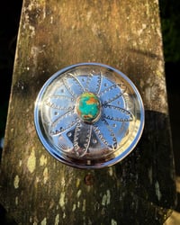 Image 3 of WL&A Handmade Old Style Sterling Silver & High Grade Natural Royston Green Turquoise Chopper Gas Cap
