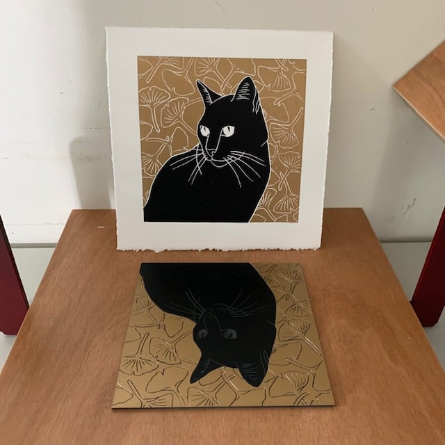 Image of Ginkgo Cat (gold) (LAST ONE AVAILABLE)