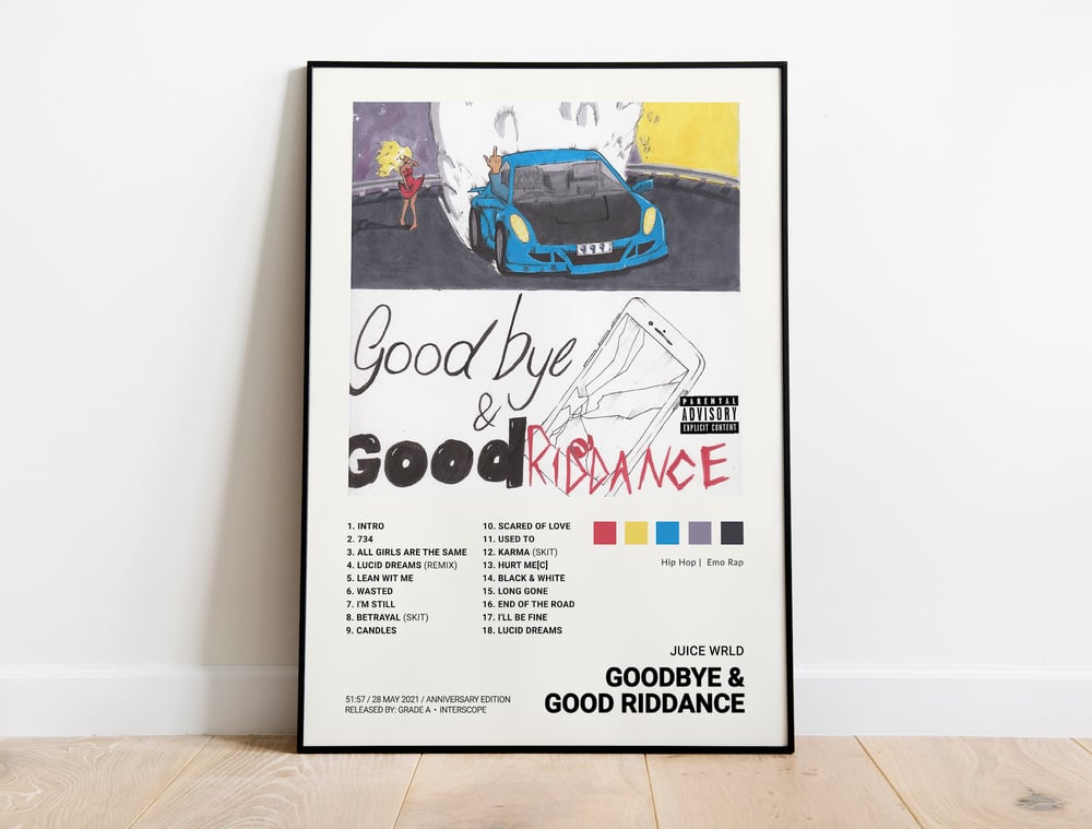 Juice Wrld - Affiche de la couverture de l'album Goodbye & Good Riddance (édition anniversaire)
