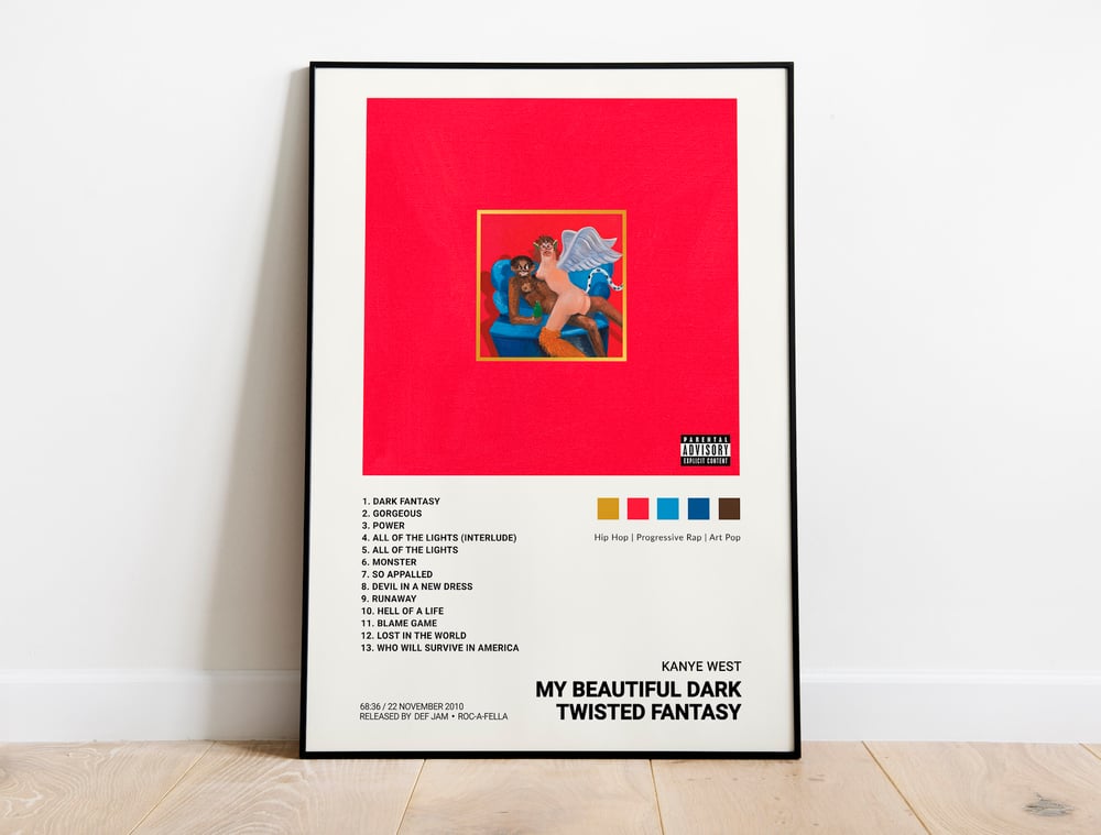 Kanye West - Couverture de l'album My Beautiful Dark Twisted Fantasy Poster
