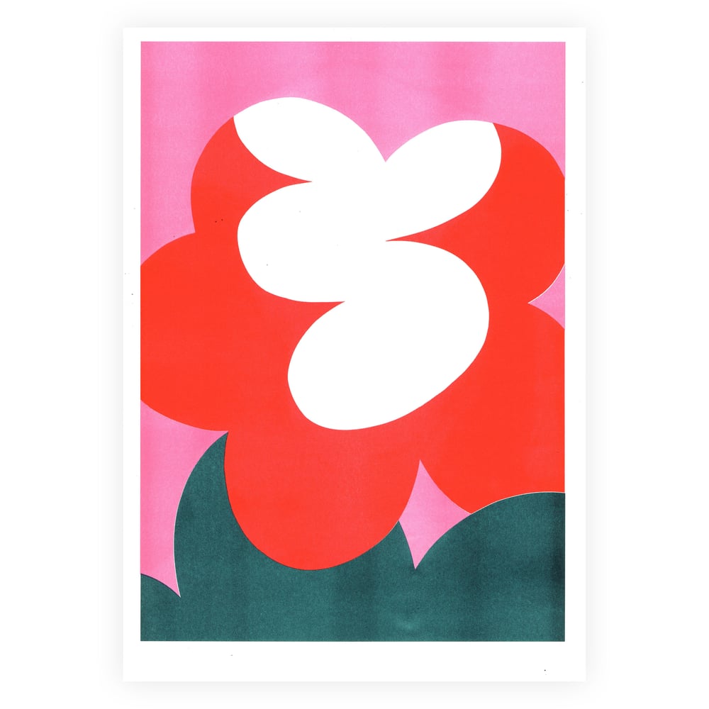 Image of 'Flower Closeup' Risograph Print