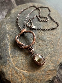 Image 1 of Coiled ~ Copper Necklace with Garden Quartz