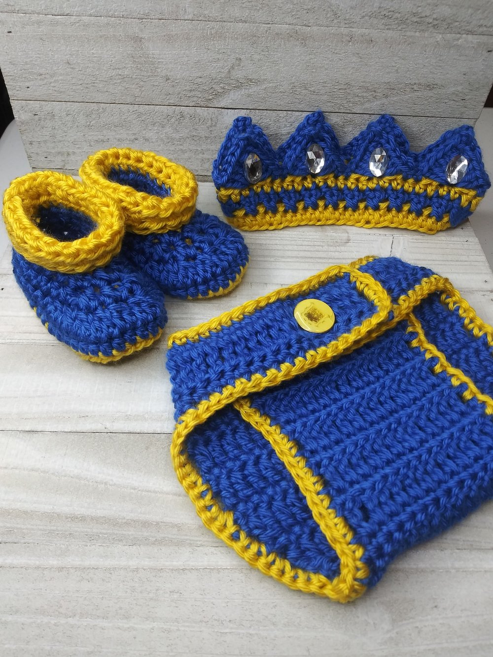 Image of Royal Blue and Gold baby set