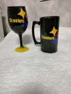 Couples Game Time Wine Glass and Beer Mug Set