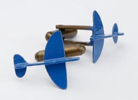 Image 1 of Cufflinks | Trench Art Spitfire | blue