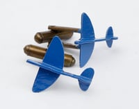 Image 2 of Cufflinks | Trench Art Spitfire | blue