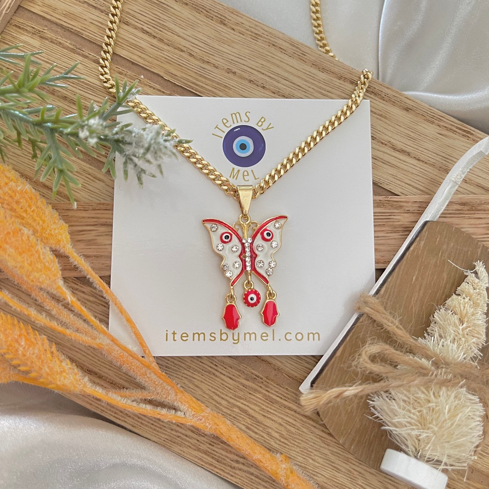 Red Evil Eye Pendant, Solid Gold Evil Eye Pendant | Jewelsty Fine Jewelry |  Wolf & Badger