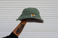 Image 1 of green flannel bucket hat (kids)