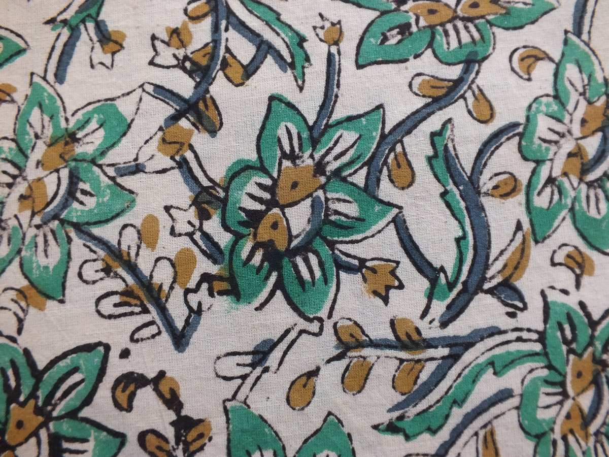 Image of Namaste fabric fleur verte