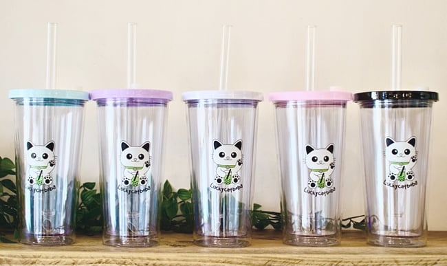Reusable Boba Cup for Large Size Bubble Tea (24 Oz), Angled Straws, Leak  Proof Design, Double Wall Insulated Bubble Tea Cup