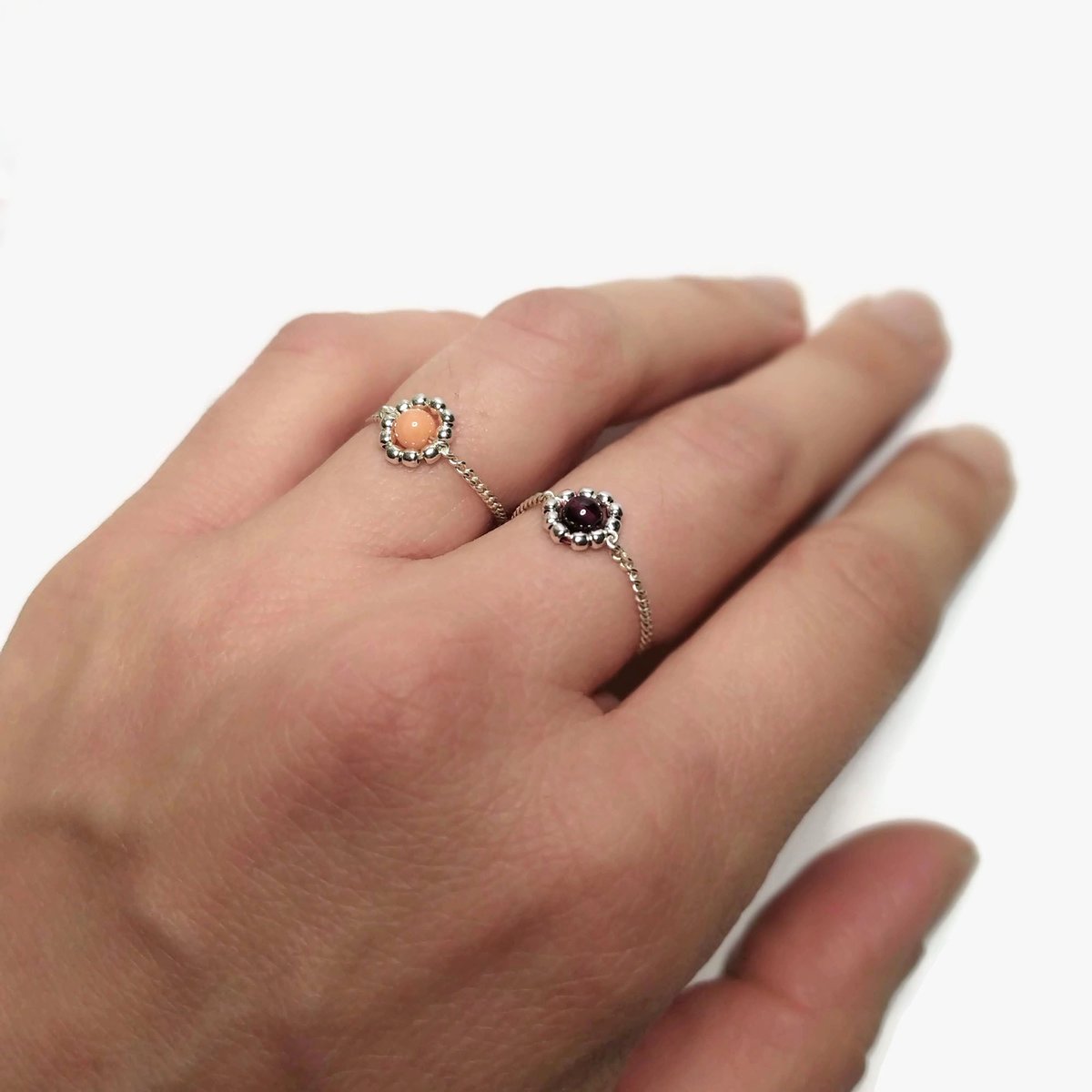 Image of Bague chaine Grenat