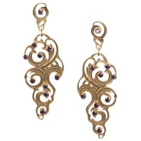 Image 2 of NUAGES MIROIR DÉCORÈ Earring - Purple Vintage Swarovski