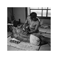 Tokyo tattooer Horigorō II, c. 1955 - Gelatin silver print.