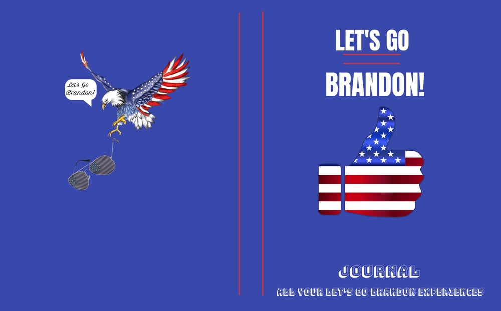Image of Let's Go Brandon Journal Thumbs Up US Flag Edition BLUE 