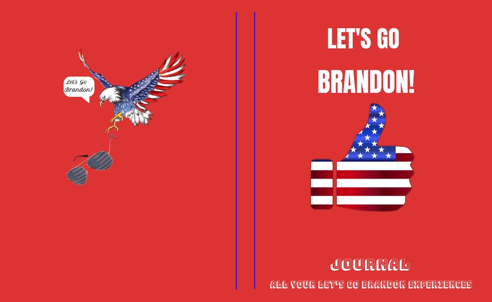 Image of Let's Go Brandon! Journal Thumbs Up US Flag Edition Red