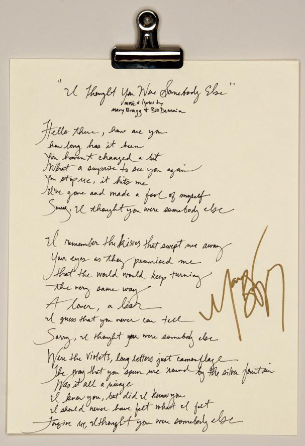 Image of Handwritten Lyrics