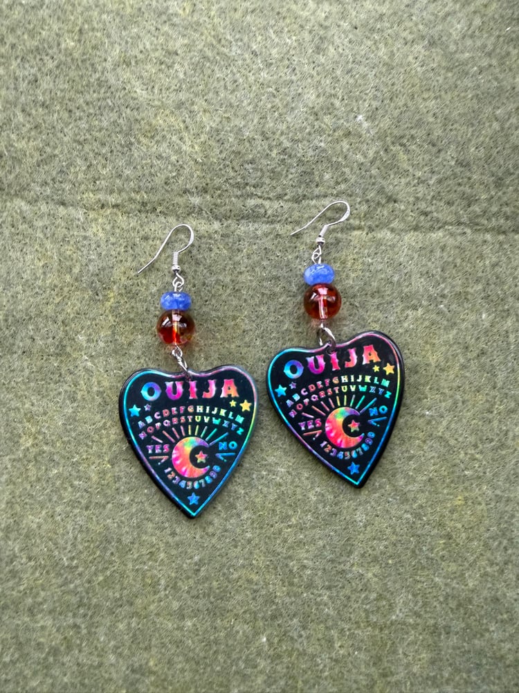 Image of Rainbow Ouija earrings 🖤🌈