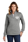 Ladies 1/4-Zip Sweatshirt- Gray