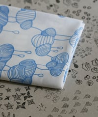Image 2 of  Weather Pattern Fabric - Sky Blue on White 