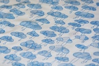 Image 3 of  Weather Pattern Fabric - Sky Blue on White 