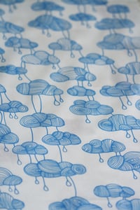 Image 4 of  Weather Pattern Fabric - Sky Blue on White 