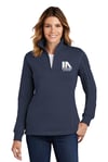 Ladies 1/4-Zip Sweatshirt- Navy 2