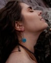 Elusive Blue Cast Glass & Sterling Silver loop earrings