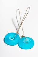 Elusive Blue Cast Glass & Sterling Silver loop earrings