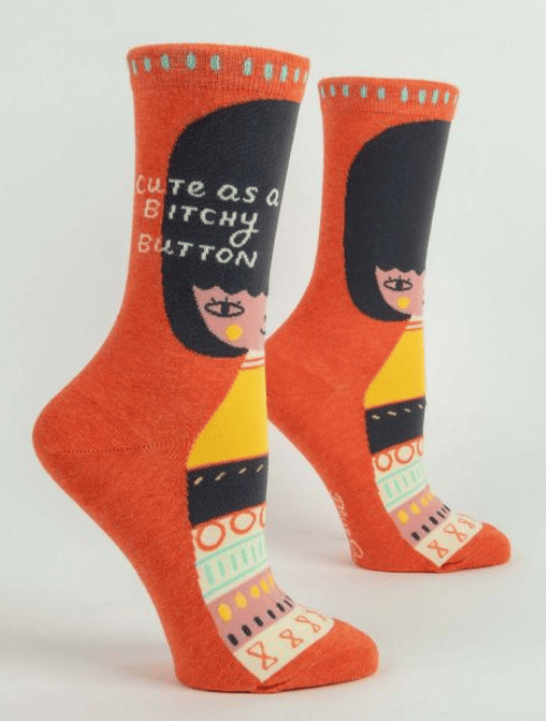 Image of Cute as a Bitchy Button Crew Socks