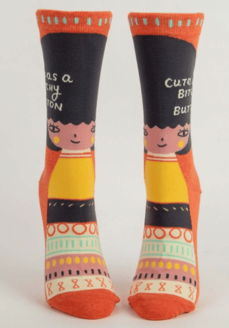 Image of Cute as a Bitchy Button Crew Socks
