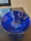 Blue bowl with clear foot 