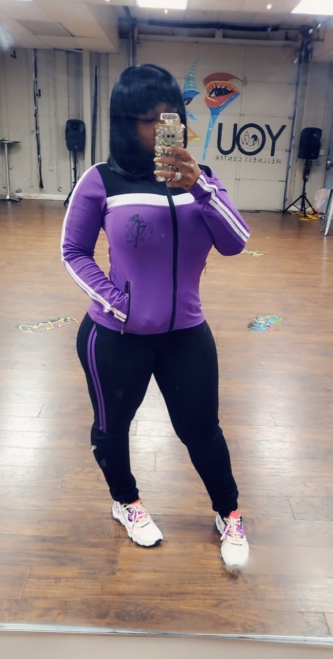 Image of Purple Colorblock Jogging Set