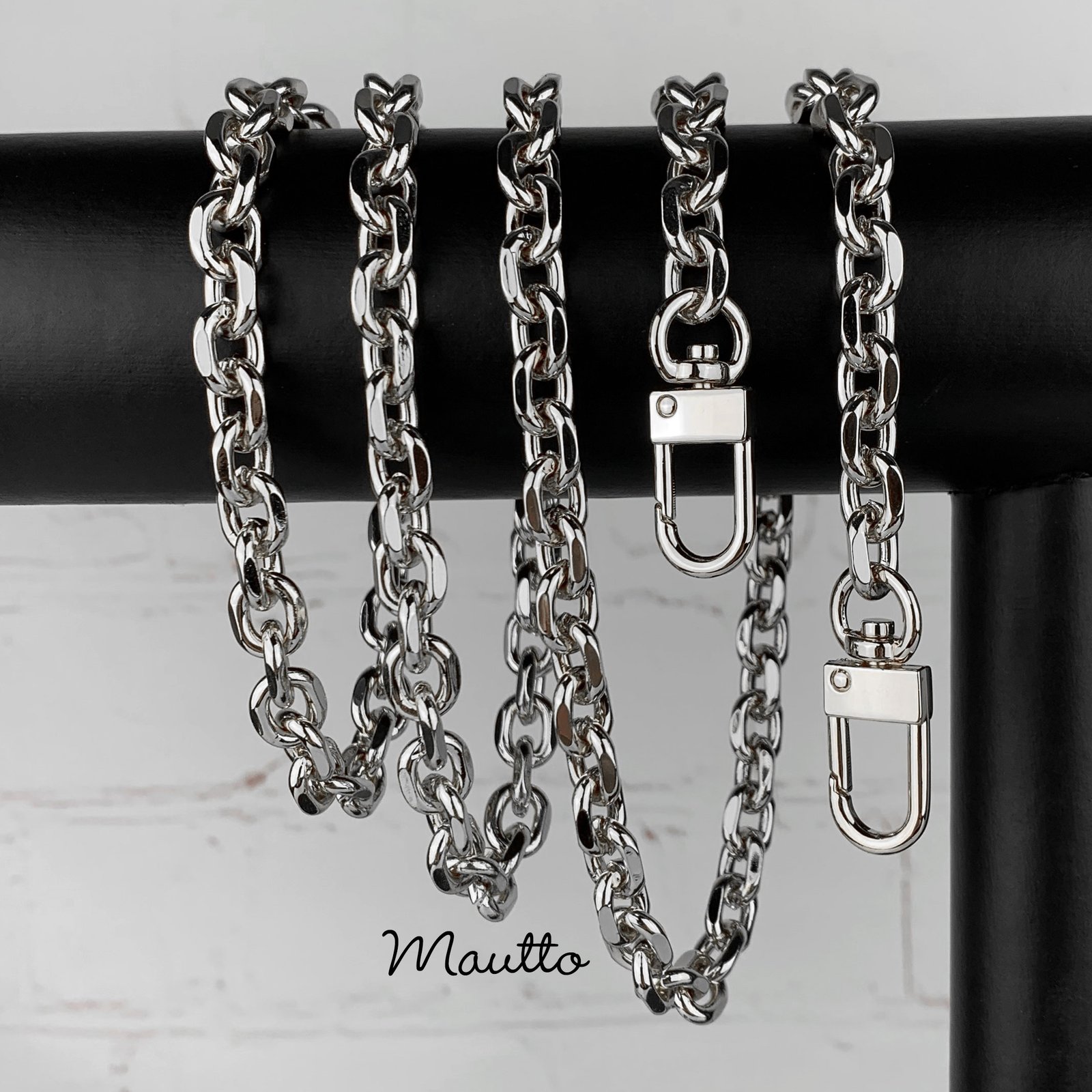 silver chain handbag strap