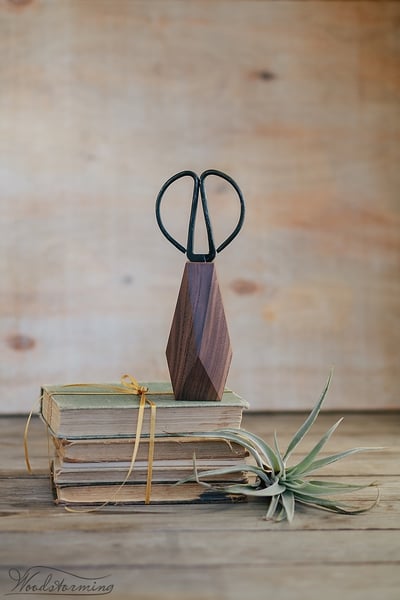 Image of Faceted wood vase - wabi sabi, stick vase, bud vase - table centerpiece 