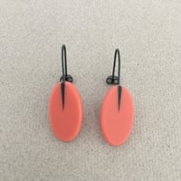 Image 1 of coral pink oval drops