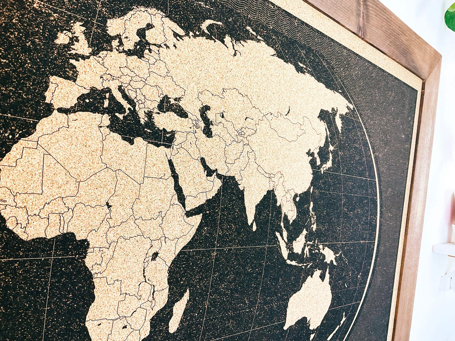 Image of Black World Map – Classic Frame