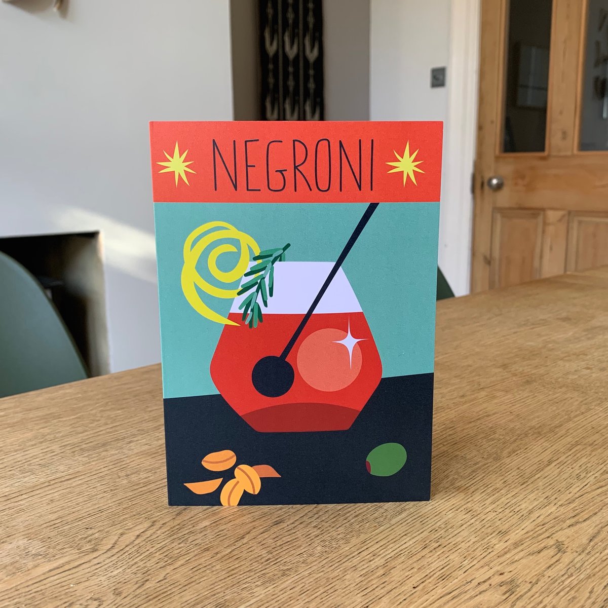 Cocktail Recipe Cards: Aperol Spritz, Negroni,  Gin & Tonic