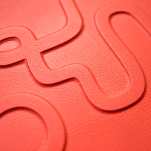 Image of Orange "Circuits" Leather Art