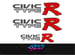 Image of Civic Type R decal sticker set/ kit, EK9