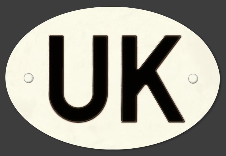 Image of Magnetic Clean UK badge Black or White 180x120mm