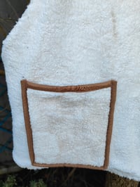 Image 5 of Woodstock Reversible Gilet - Vintage kantha fabric and white teddy fur - greens