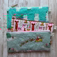 Image 1 of "Christmas Themed" Small Quilted Zipper Bag