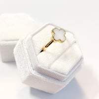 Image 2 of Dainty White Clover Ring