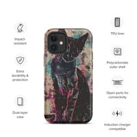 Image 9 of Colorful Watercolor Paint Splatters Black Cat Tough Case for iPhone®