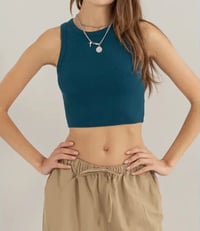 Image 1 of Ribbed Crop Tank Top 