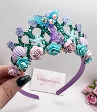 Image 2 of Mermaid tiara crown with Starfish embellishments, party props birthday accessories 