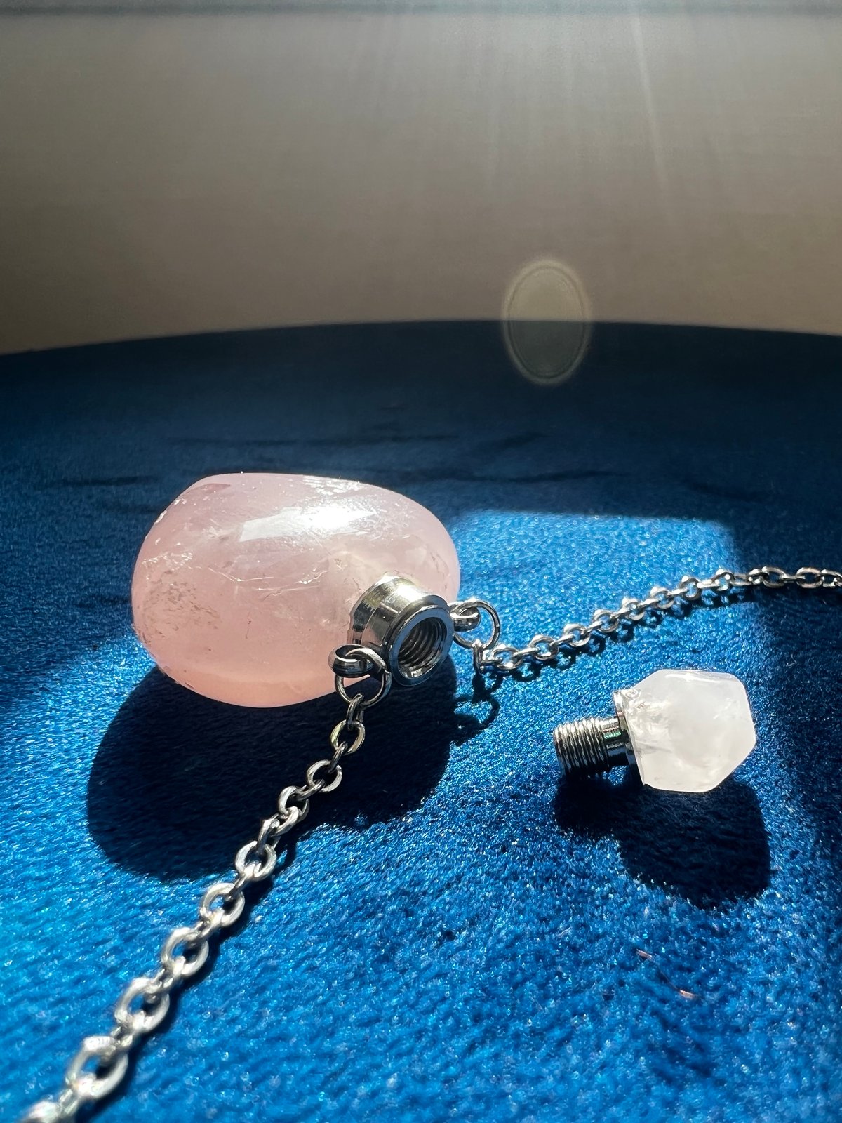 Rose quartz deals bottle necklace