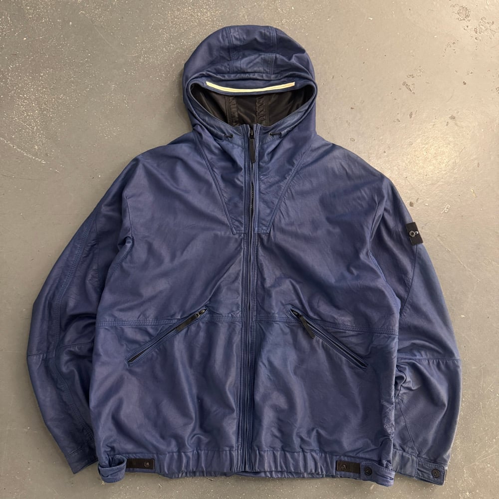 Image of SS 2011 Stone Island Leather Hooded Jacket, size XXL