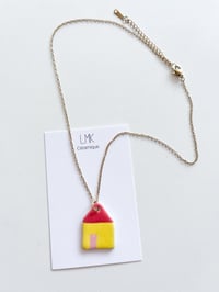 Collier pendentif maison céramique