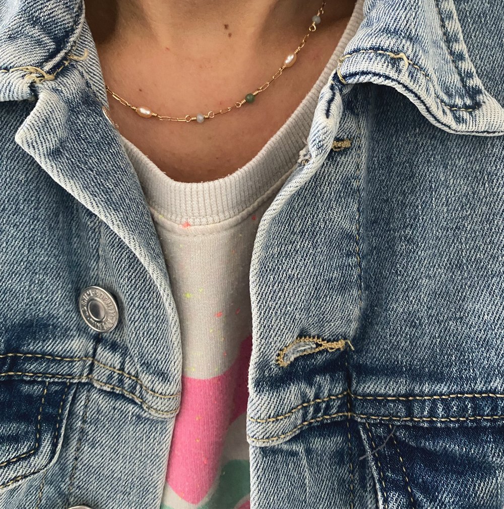 Image of ELZA - Collier perlé Jaspe vert